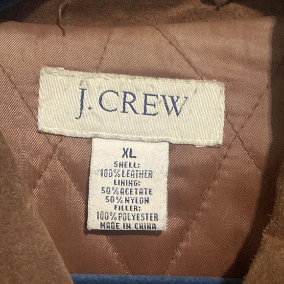 J. CREW Vintage Heavy Suede Leather Jacket/Coat Button Down-X-LARGE-in Brown - Picture 4 of 6